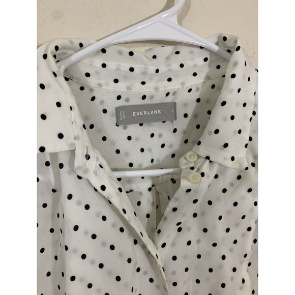 Everlane Polka Dot Button Front Shirt Size 6 - Picture 6 of 10